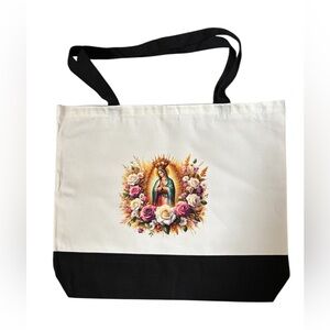 Canvas Tote Bag with Virgin Mary design